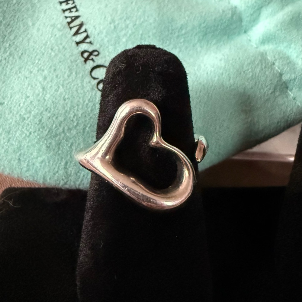 Tiffany & Co. Sterling Silver Open Heart Ring - Picture 2 of 6